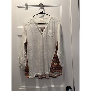 NorthCrest Boho Tunic Top – Women's XL – Southwestern Print Back Blouse